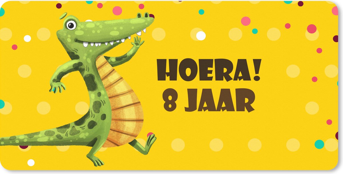 Muismat XXL 80x40 cm - Bureau onderlegger - Bureau mat Krokodil - Feest - 8 jaar - Bureaumat - Gaming mousepad xl - Bureaulegger groot - Computer deskmat