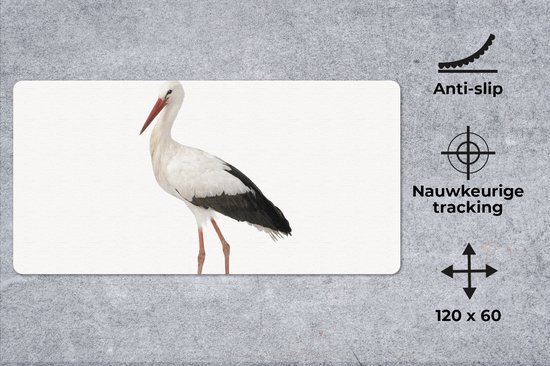 Tapis de souris XXL - Sous-main - Sous-main - Cigogne - Vogel - Animaux - Garçons - Enfants - Filles - 120x60 cm - Tapis de souris XXL