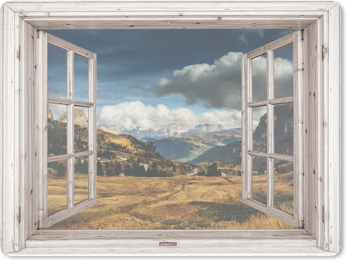 Muismat XXL 80x60 cm - Bureau onderlegger - Bureau mat Hout - Doorkijk - Berg - Bureaumat - Gaming mousepad xl - Bureaulegger groot - Computer deskmat