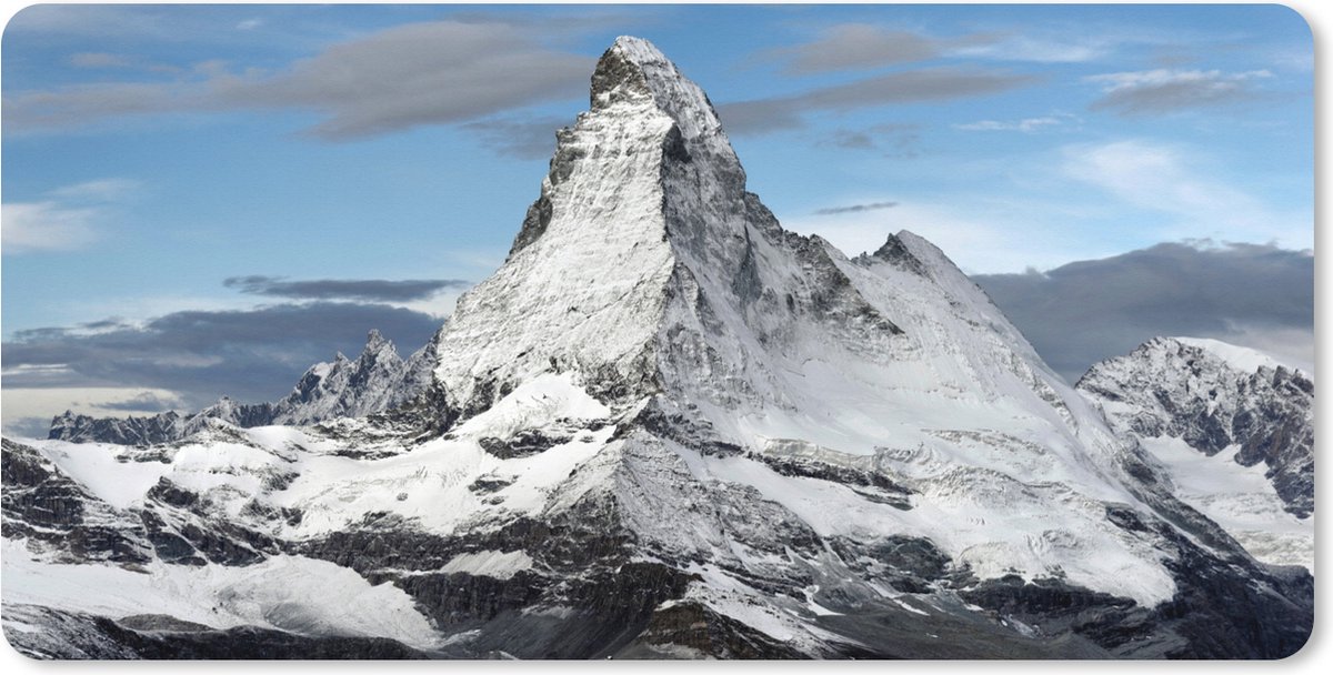 Muismat XXL - Bureau onderlegger - Bureau mat - Wolken boven de Matterhorn in Zwitserland - 120x60 cm - XXL muismat