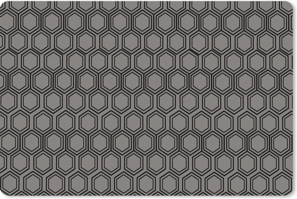 Muismat XXL 120x80 cm - Bureau onderlegger - Bureau mat patronen - Grijs - Luxe - Zwart - Bureaumat - Gaming mousepad xl - Bureaulegger groot - Computer deskmat