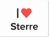 Muismat XXL - Bureau onderlegger - Bureau mat - I love - Sterre - Meisje - 80x60 cm - XXL muismat