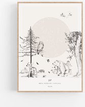Persoonlijke sterrenhemel poster | FOREST x ELLIE - 21x30 cm - Sterrenhemel poster - Babykamer en kinderkamer