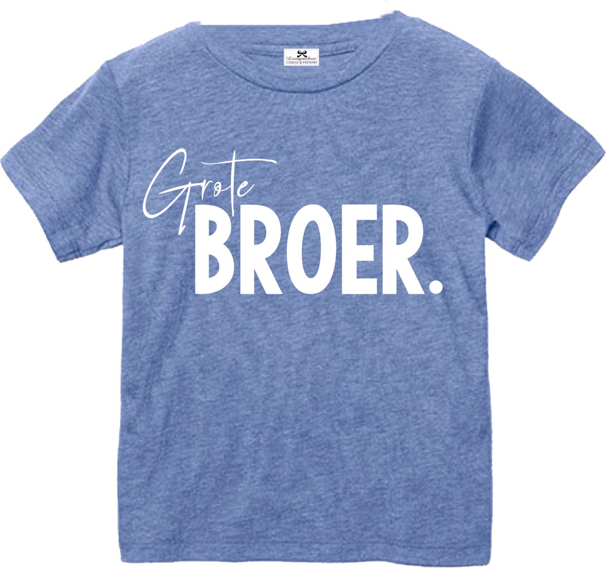 Grote broer shirt-blauw-wit-korte mouw-Maat 12/18 maanden | bol.com