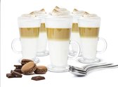Luxe Latte Macchiato Glazen - Koffieglazen - Cappuccino Glazen - Cappuccino Kop - Latte Glazen - 280 ML - Set Van 6