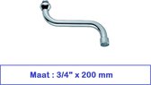 Neoperl - Onder Uitloop voor sanitairkranen 3/4" x 200 mm met draaibare uitloop - Messing Chroom glans - Ook geschikt voor IDEAL standaard kranen