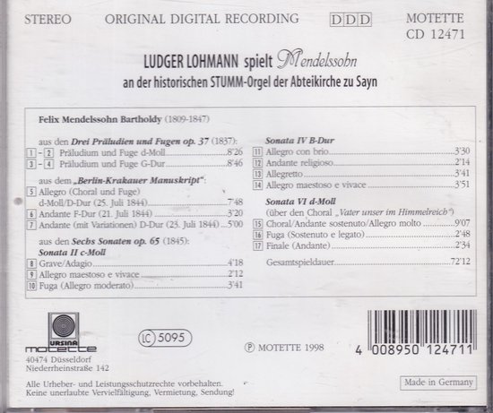 Die Grosse Sauer-Orgel  Im Berliner