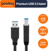 Powteq - 1 meter premium USB 3.0 kabel - USB A naar USB B