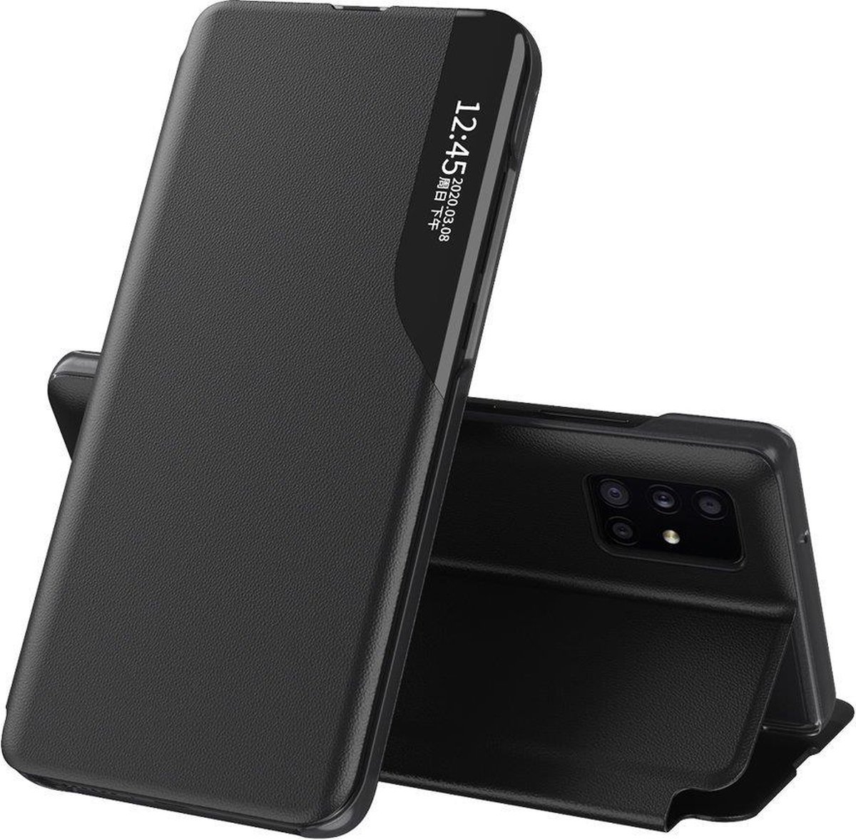 Eco Leather case met standaard voor Samsung Galaxy S20 - zwart