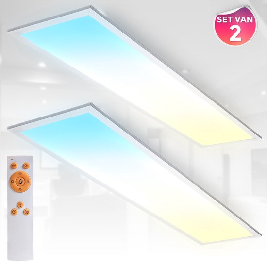 B.K.Licht - LED Paneel plat met afstandsbediening, dimbaar, indirecte