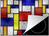KitchenYeah® Inductie beschermer 75x52 cm - Patronen - Mondriaan - Kunst - Kookplaataccessoires - Afdekplaat voor kookplaat - Inductiebeschermer - Inductiemat - Inductieplaat mat