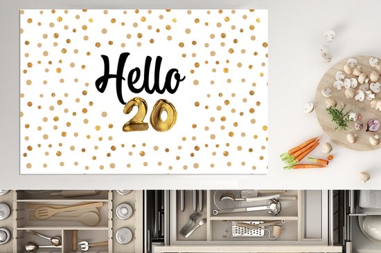 KitchenYeah® Inductie beschermer 76x51.5 cm - Jubileum - 20 jaar - Design - Kookplaataccessoires - Afdekplaat voor kookplaat - Inductiebeschermer - Inductiemat - Inductieplaat mat