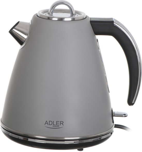 Adler AD 1343 - Stalen waterkoker - 1.5 liter - Strix - Grijs