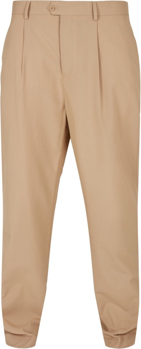 Urban Classics Rechte broek met plooien voor heren, Zwart, 42