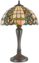 Tiffany tafellamp - Glas in lood - Lichte kleuren decoratie - 57 cm hoog