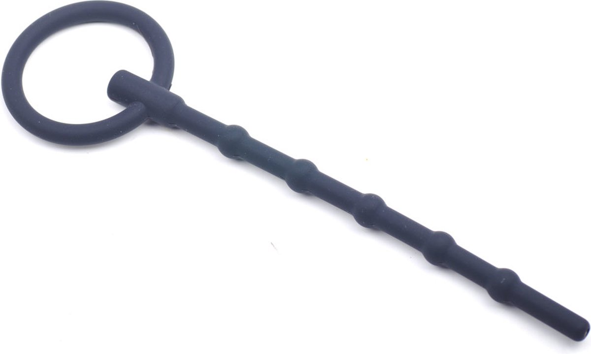 Penis Plug Geribbeld Met Ring Zwart Pro - Zeer intens gevoel - Mooi design - Stimulerend voor mannen - Domina - Sex speeltjes - Sex toys - Erotiek - SM - Voor zeer gevorderden - Sexspelletjes voor mannen - Seksspeeltjes - Stimulator - Bondage