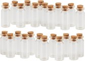 3BMT Kleine Glazen Mini Flesjes met Kurk - 10 ml - Set van 24 Lege Glas Flesjes