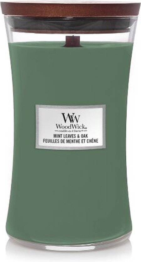 WoodWick - Grande Bougie Feuilles de Menthe & Chêne