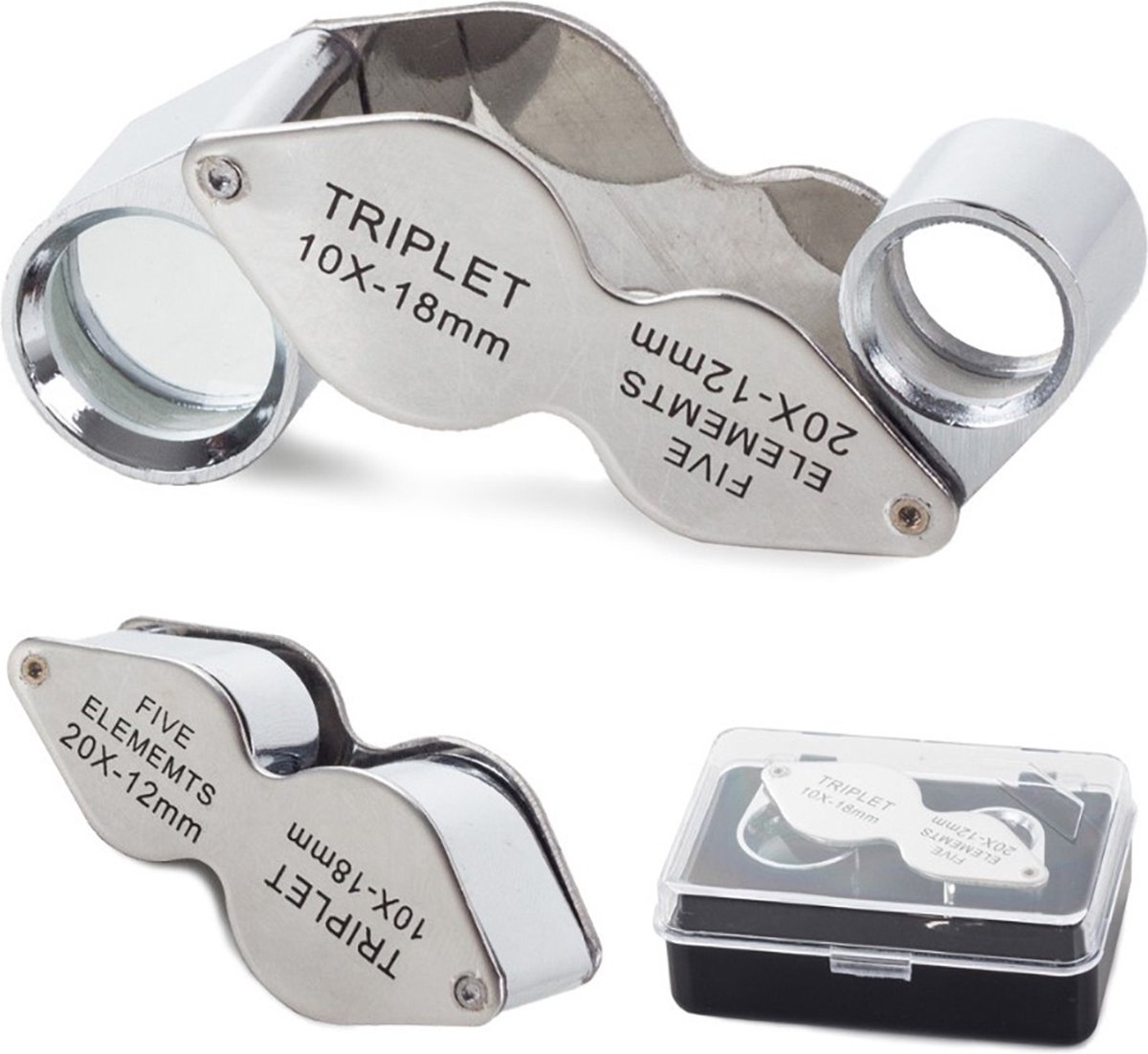 Loepen 10x Glas Juwelier Loep Loop Oog Vergrootglas Vergrootglas Metalen Lichaam Zilver (10x21mm