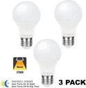 3 Pack - Integral LED - E27 LED lamp - 8 watt - 806 lumen - 2700K - Dag/nacht sensor - niet dimbaar