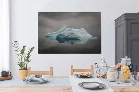 Tableau sur toile Iceberg flottant sur l'océan Antarctique - 140x90 cm - Décoration murale Art