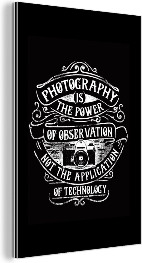 Décoration murale Métal - Peinture Aluminium Industrielle - Appareil photo - Vintage - Citation - 120x180 cm - Dibond - Photo sur aluminium - Décoration murale industrielle - Pour le salon / chambre