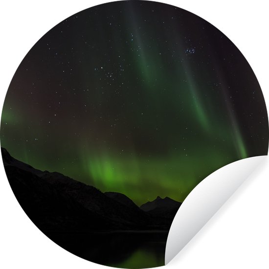 Behangcirkel - Aurora - Natuur - Berg - 30x30 cm - Muurcirkel - Zelfklevend - Ronde Behangsticker
