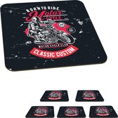 Sous- Sous-verres pour lunettes - Mancave - Moto - Véhicules - Vintage - 10x10 cm - Sous-verres - 6 pièces