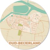 Muismat - Mousepad - Rond - Kaart - Oud-Beijerland - Plattegrond - Stadskaart - 50x50 cm - Ronde muismat