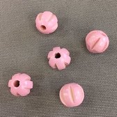 Houten bal 10 mm roze - 10 stuks