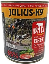 Julius K9 - Nourriture Alimentation humide pour chien - Pâté - Boeuf & Pomme de Terre - 4 x 800g
