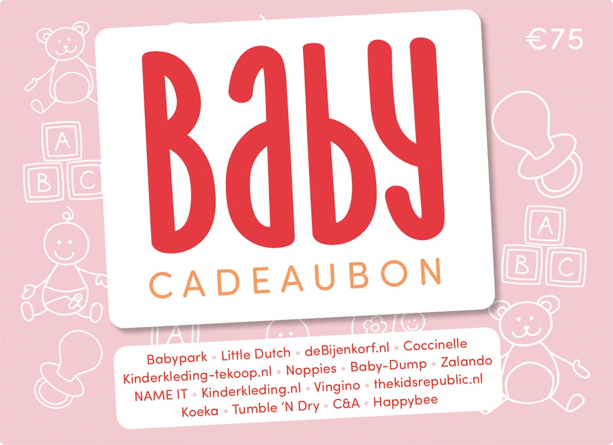 Babycadeaubon roze - Cadeaukaart 75 euro