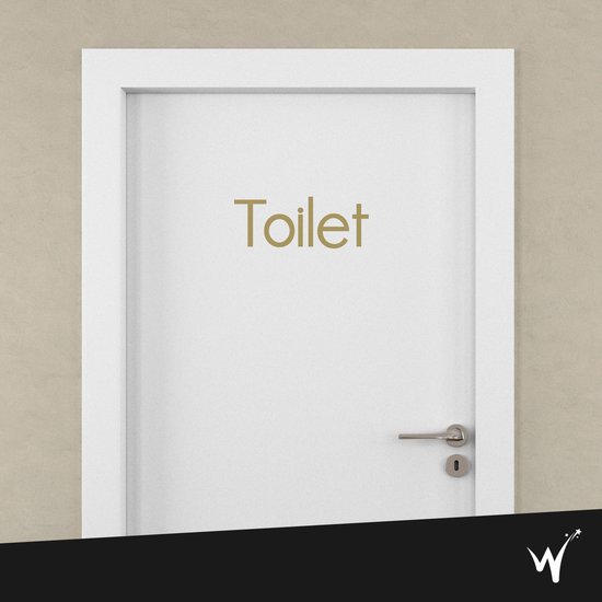 Toilet Deursticker - Woningdecoratie - Toilet Sticker - Kantoor Decoratie - Modern - 5 x 13 cm - Goud