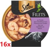 Sheba - Filets - Stukjes Kip,Garnaal & Oceaanvis in Saus - 16x60gr