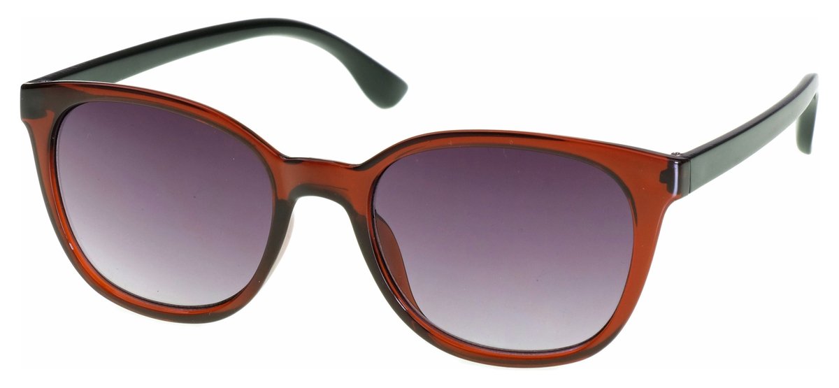 Hidzo Volwassen Cat-eye Zonnebril Bruin - UV 400 - Grijze Glazen - Inclusief Brillenkoker