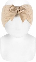 Cóndor Hoofdband Opengewerkt met Satijnen Strik | 50.056.469 | Linen/Beige | 0-24 maanden| maat XXS