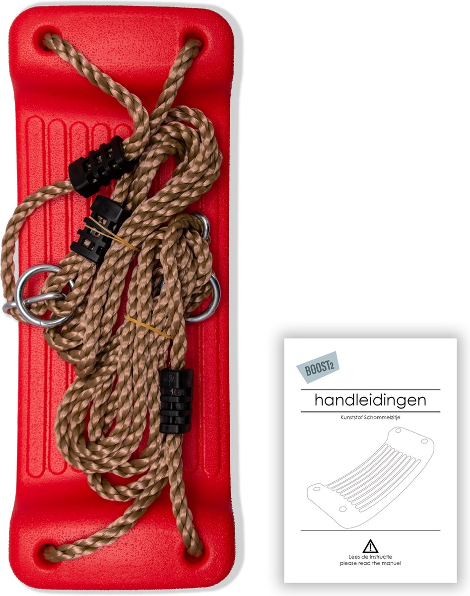 BOOST2 schommelzitje rood kunststof met PP-touwen — afbeelding 4