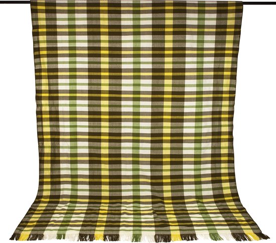 70's deken groen / geel