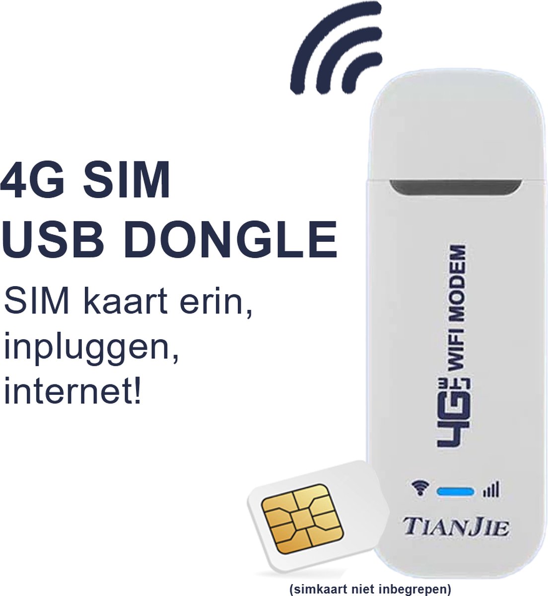 WiFi 2 go USB 4G Dongle - 4g router - WiFi modem - voor laptop en computer  - simkaart... | bol.com