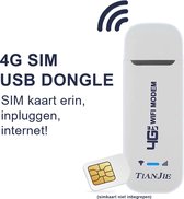 WiFi 2 go USB 4G Dongle - 4g router - WiFi modem - voor laptop en computer - simkaart - 150 Mbps - mifi router - wifi buddys - wifi hotspot