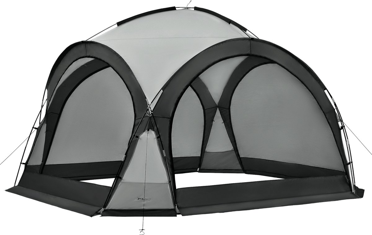 Paviljoen Grästorp met LED-verlichting 345x345x247 cm donkergrijs