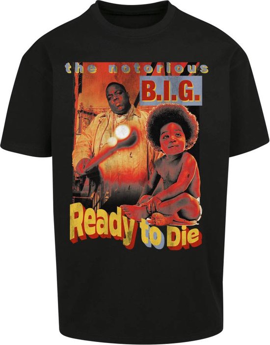 Mister Tee Biggie Smalls - Biggie Ready To Die Oversize Heren T-shirt - L - Zwart