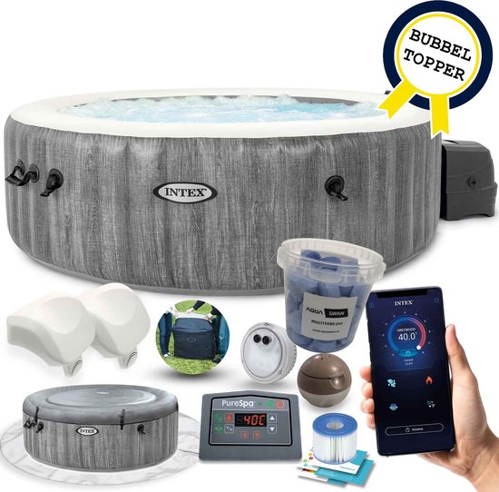 Intex Jacuzzi PureSpa Bubble Greywood 6 personen Ø 216 cm Met Wifi