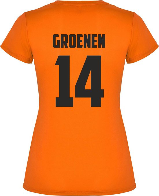 Heb geleerd Verkleuren Ampère Dames T-shirt Groenen 14 | Voetbalshirts dames nederlands elftal | ek2022 |  oranje... | bol.com