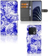Book Style Case OnePlus 10 Pro Smartphone Case Angel Skull Blue