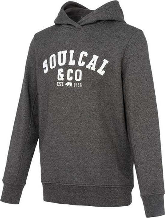SoulCal - Sweater met Capuchon - Hoodie - groot logo - Donker grijs - S
