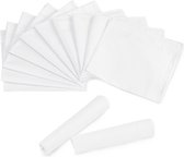 JEMIDI dames- en herenzakdoeken 100% katoen - 28,5 x 28,5 cm - Combinatie van wit en grijs - Set van 12 - Herbruikbare zakdoeken