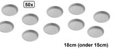 50x Aluminium ronde schaal 18cm(onder 15cm) 400ml