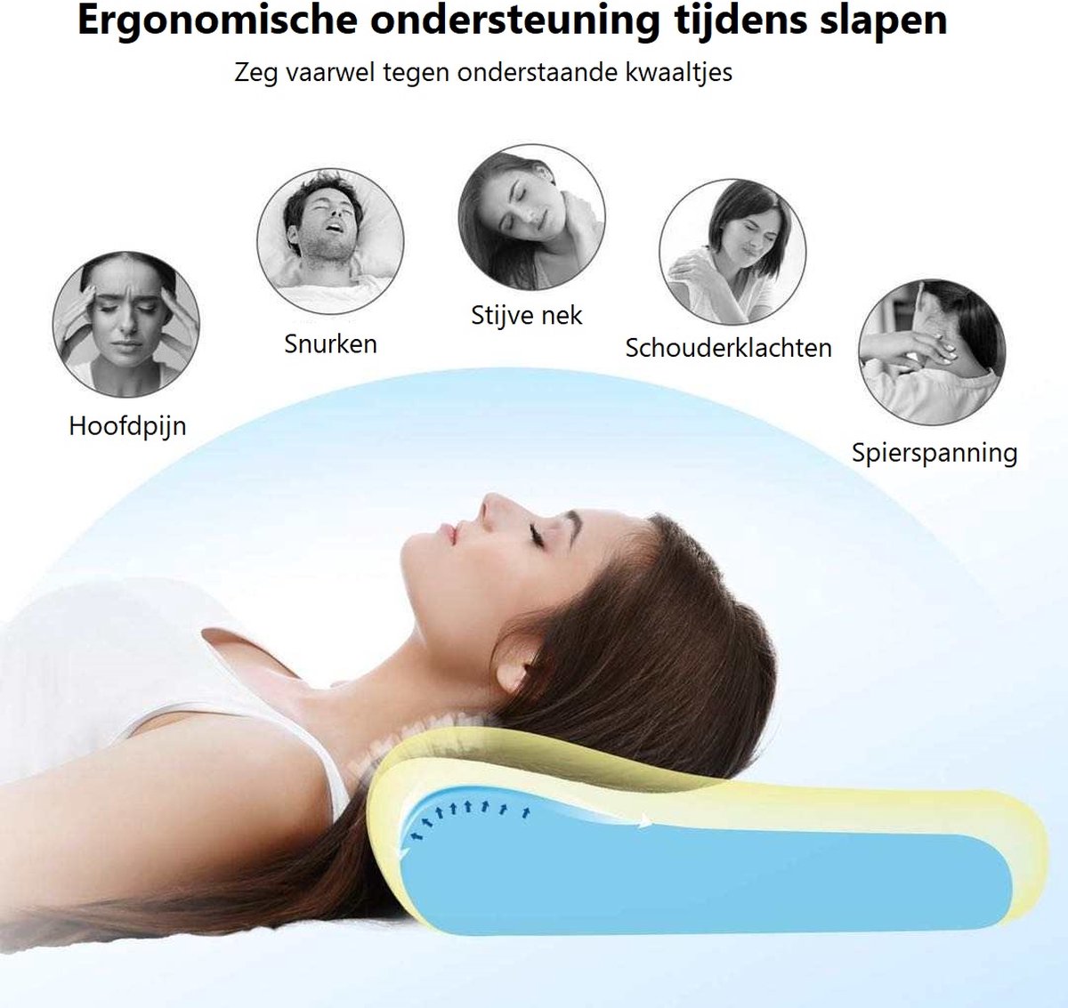 GLÜCKSTOFF® Ergonomisch nekkussen [voor alle soorten slaap