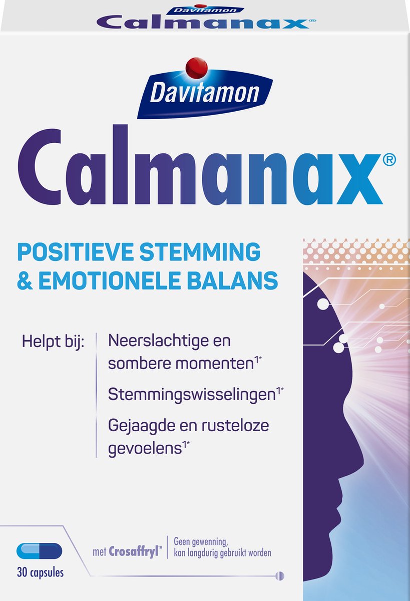 Goedkoopste Davitamon Calmanax Positieve stemming & Emotioneel balans - 30 capsules - Voedingssupplement